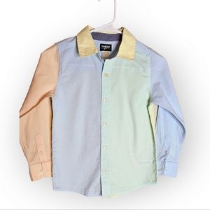 Oshkosh B'gosh Colorblock Long sleeve 100% Cotton Button down shirt Size…